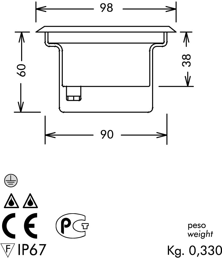 Faretto da incasso pavimento in acciaio inox per lampada G4 LED
