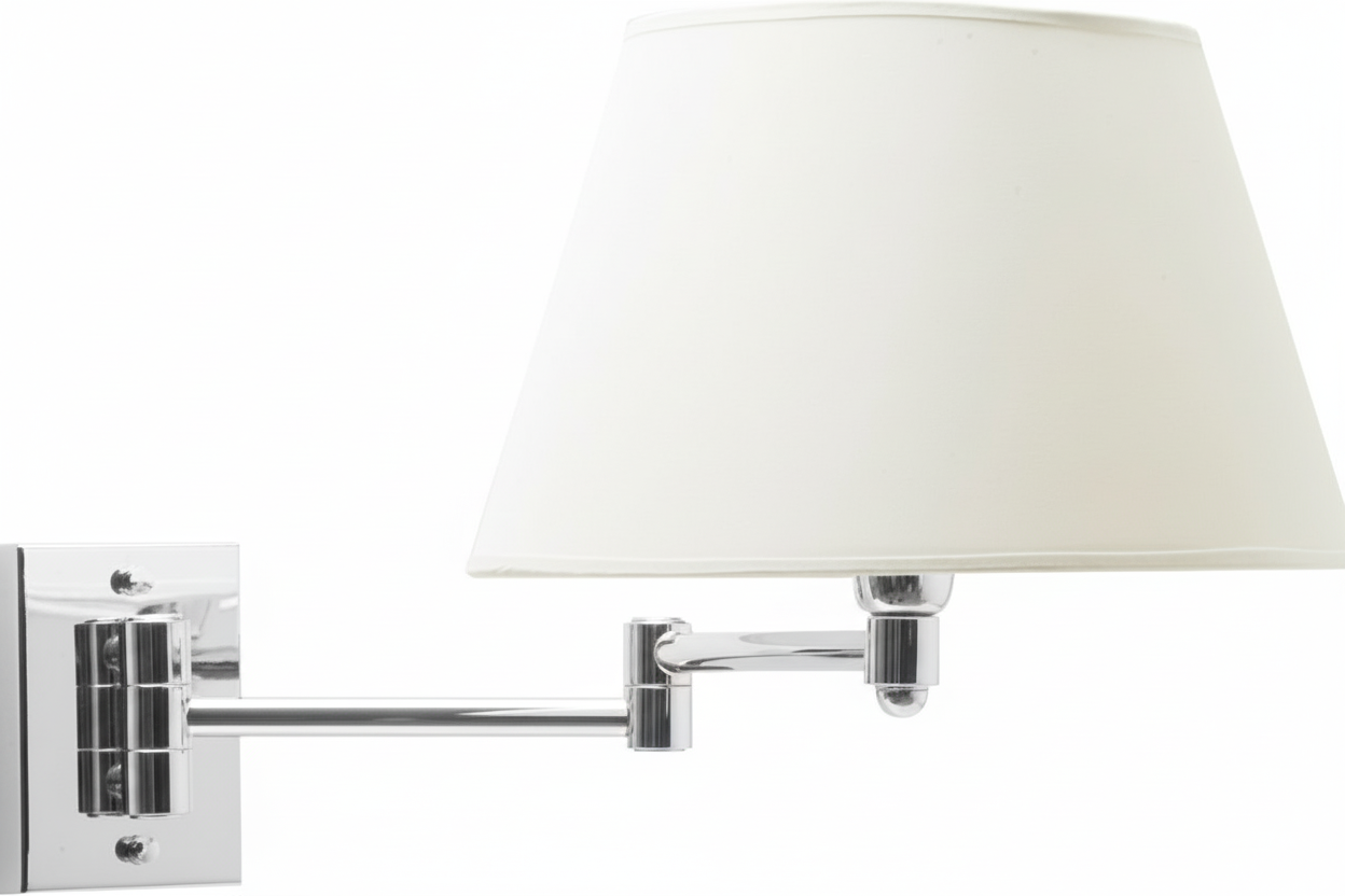 Lampada da parete doppio braccio Ottone/Acciaio con paralume E27