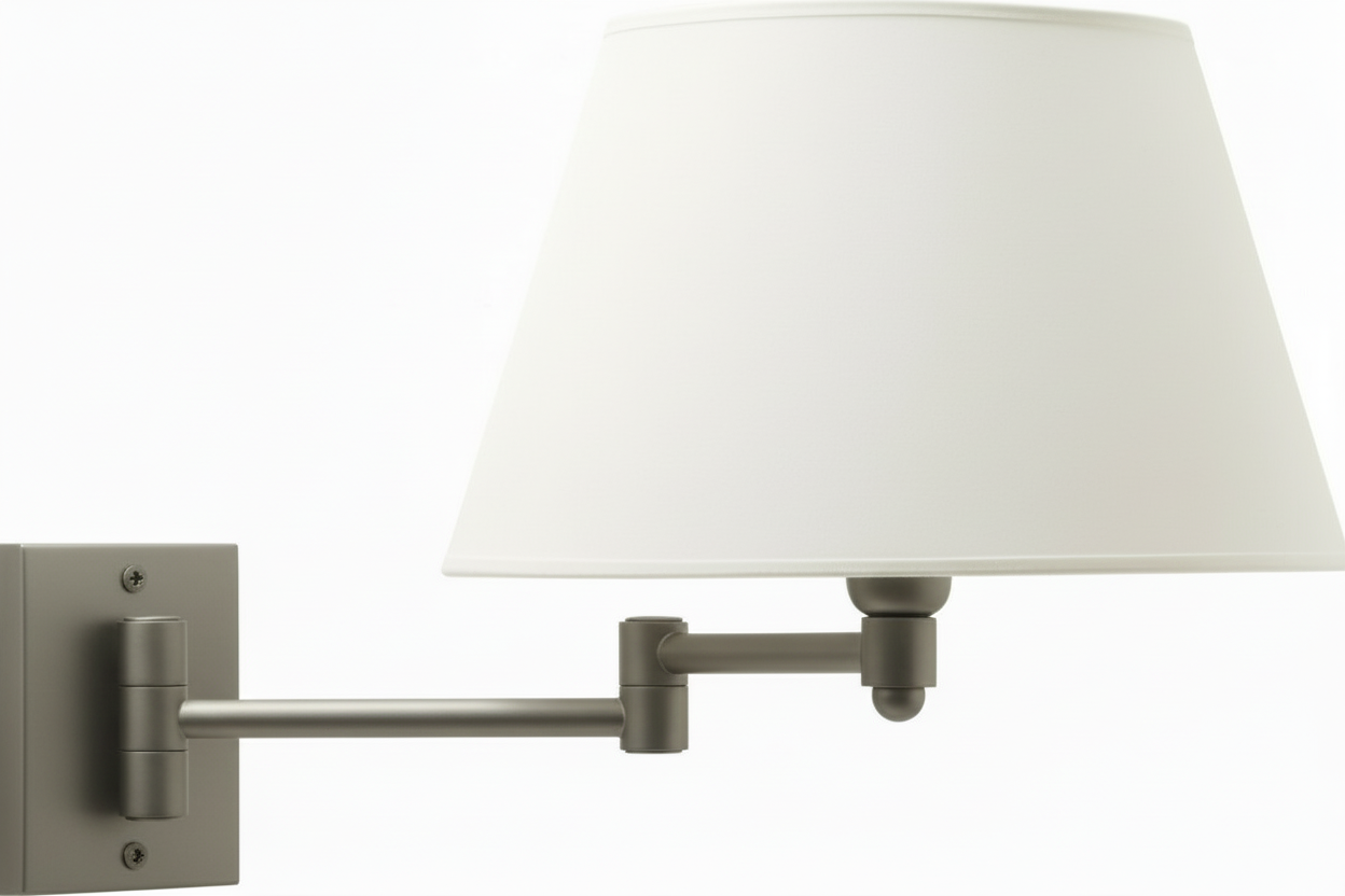 Lampada da parete doppio braccio Ottone/Acciaio con paralume E27