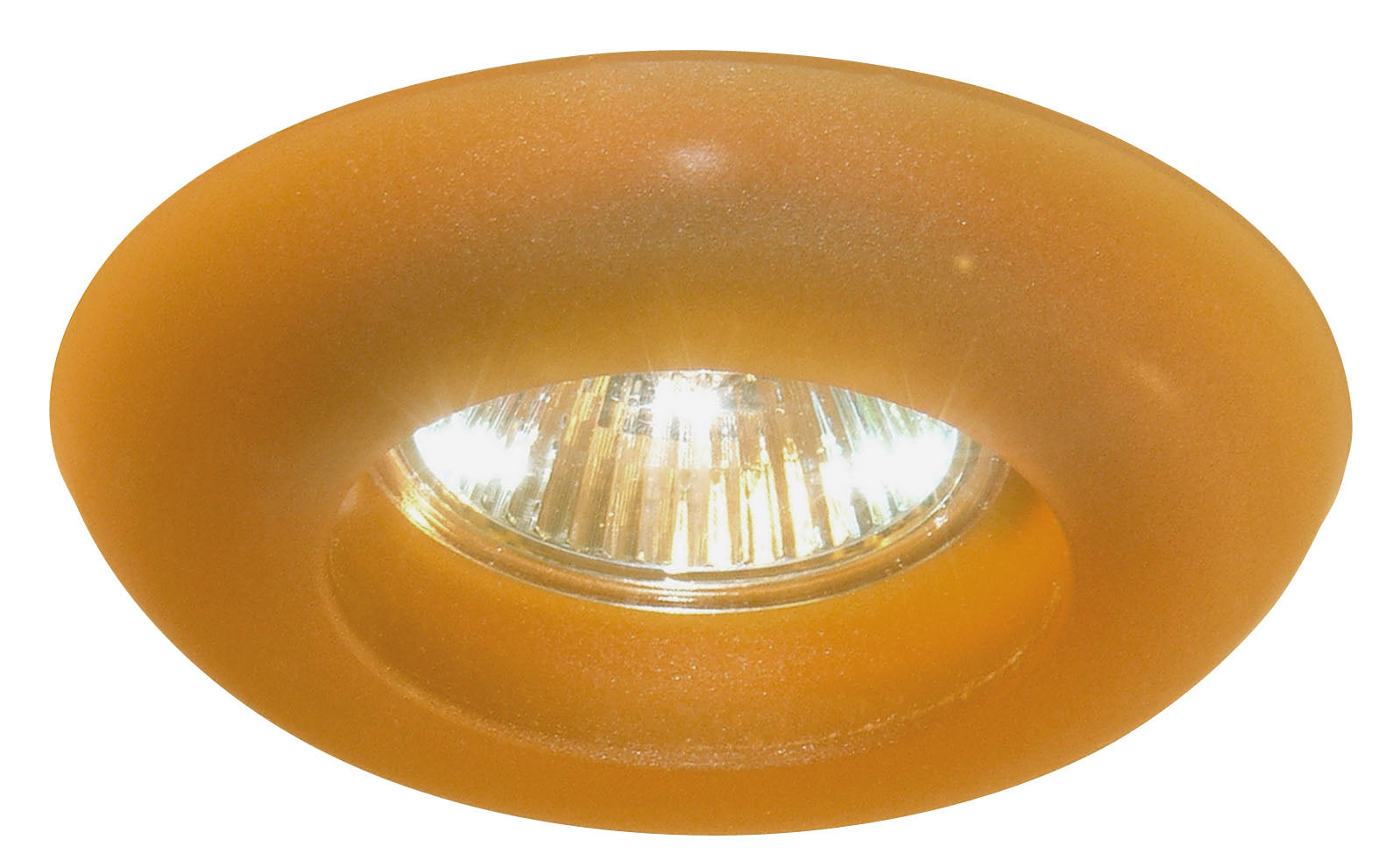 Faretto ad incasso con anello decorativo in vetro in diversi colori completo di lampadina alogena dicroica MR16