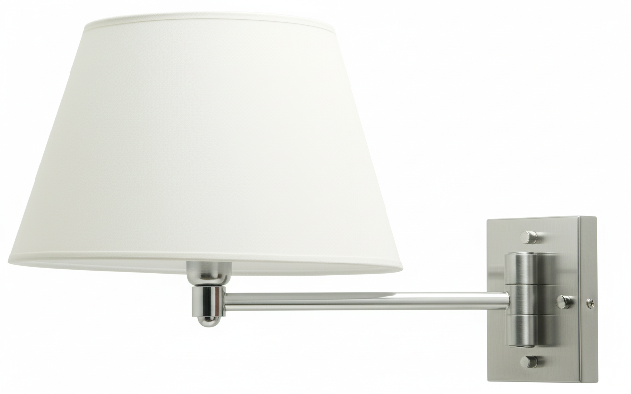 Lampada da parete braccio singolo  Ottone/Acciaio con paralume E27